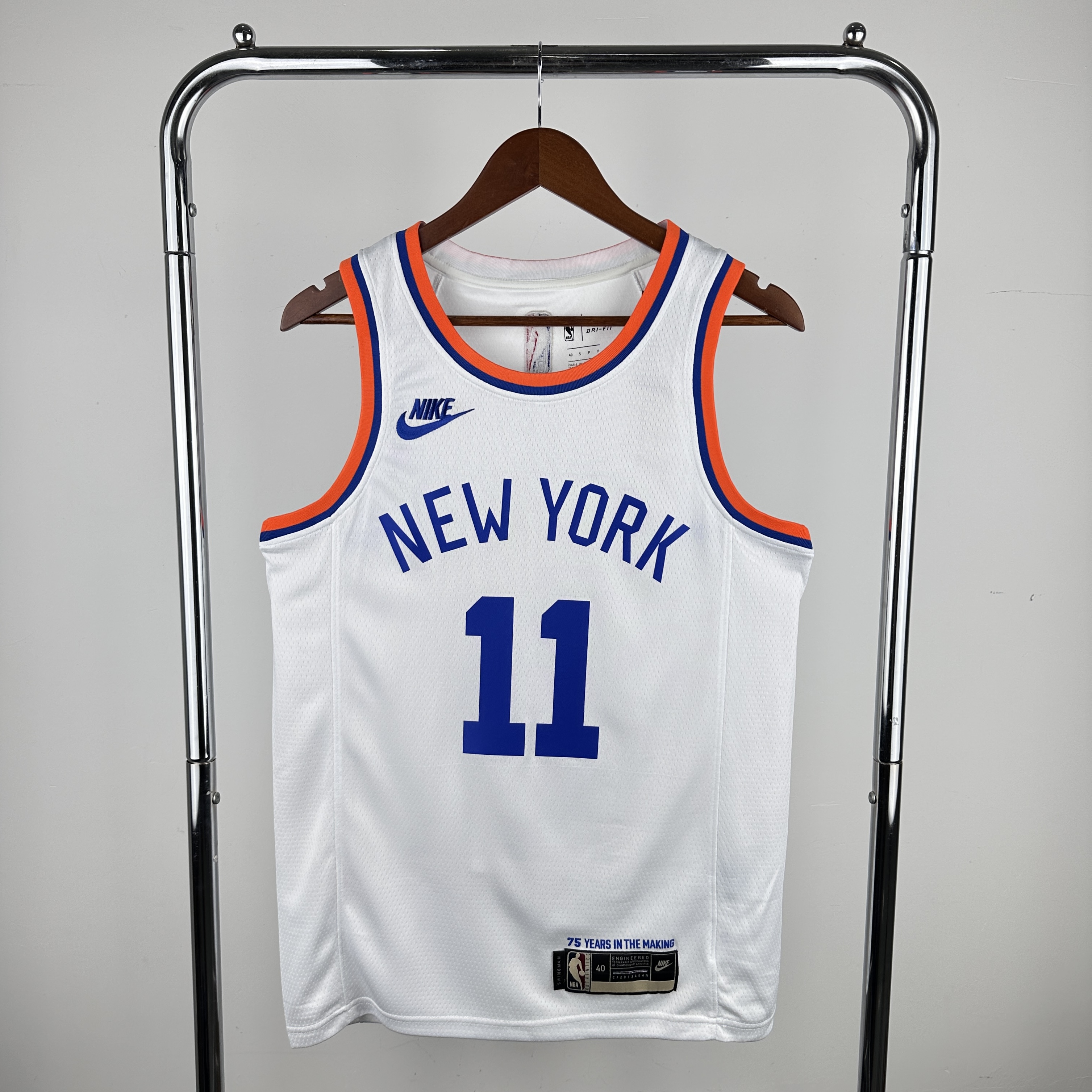 Men New York Knicks #11 Brunson White Throwback Nike 2024 NBA Jerseys->chicago bulls->NBA Jersey